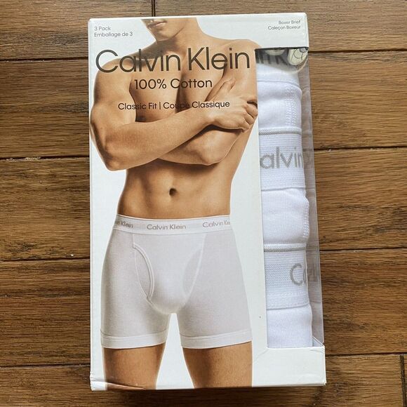 Calvin Klein Men's Underwear Boxer Briefs 100% Cotton Classic Fit Size XL 3 Pack - Picture 1 of 6